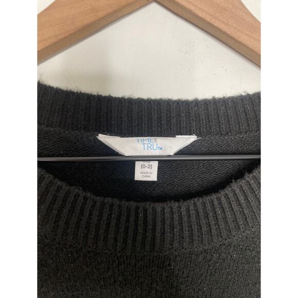 Time and Tru Black Layered Long Sleeve Sweater Dress XS - Picture 7 of 9